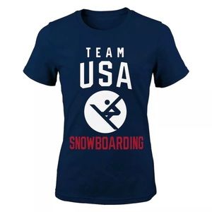Women's Shirt Navy Team USA Winter Olympics Snowboarding Team Sport Pictogram